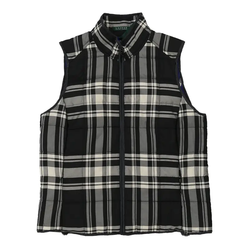 Ralph Lauren Checked Puffer - Large Black & White Nylon