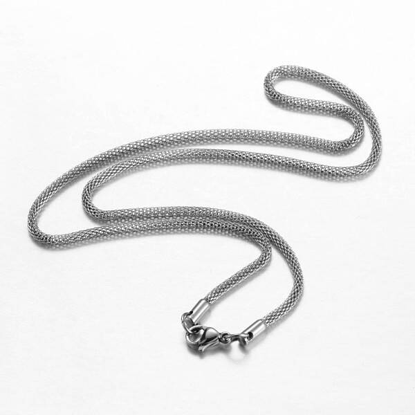 Non-Tarnish 201 Stainless Steel Mesh Chain Necklaces