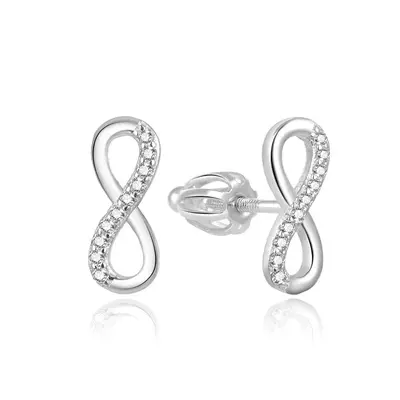Beneto Fine silver earrings with Infinity zirconia AGUP2062S