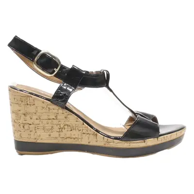 TAMARIS Wedge Heels Black Leather Mens UK 6