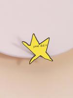 Star Shaped Brooch, Letter Pattern Enamel Pin Suitable for Backpacks, Jeans, Scarves, Hats Decoration, Trendy All-match & Exq...
