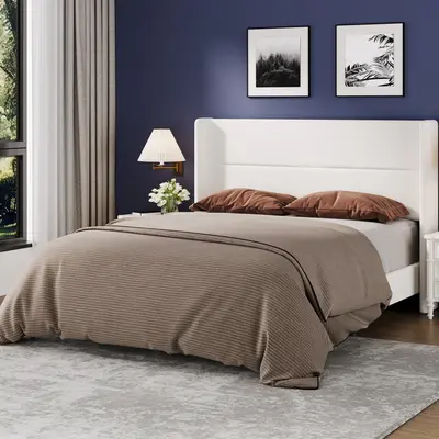 Garvee Queen Bed Frame with Wingback Headboard, Velvet Upholstered Platform Bed Frame with Sturdy Wooden Slats Support Queen ...