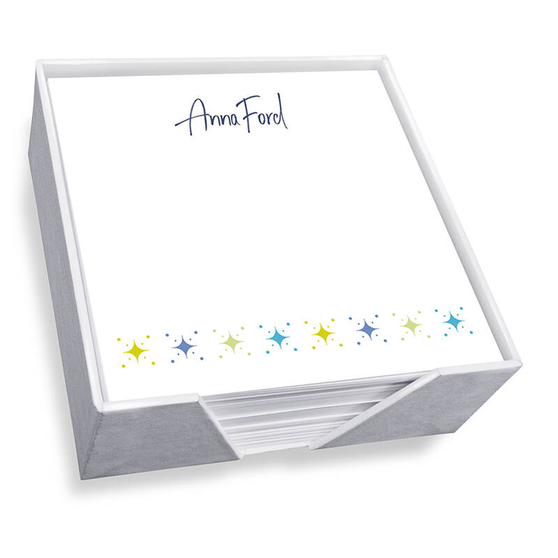 Starry Night Memo Square - White with holder