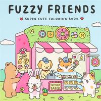 Cute Cartoon Animal Pattern Coloring Book, Fuzzy Friends Coloring Book, DIY Painting Supplies for Adults & Teens, Back To Sch...