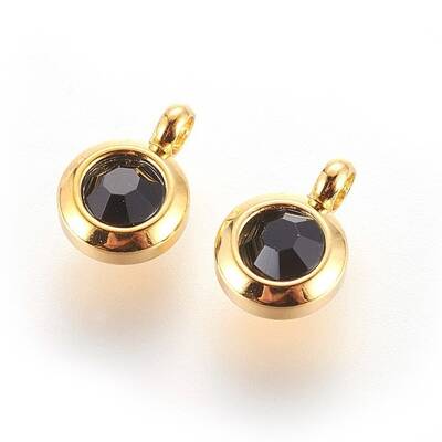 304 Stainless Steel Rhinestone Charms