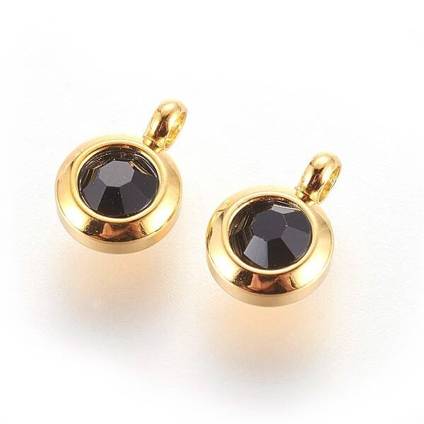 304 Stainless Steel Rhinestone Charms