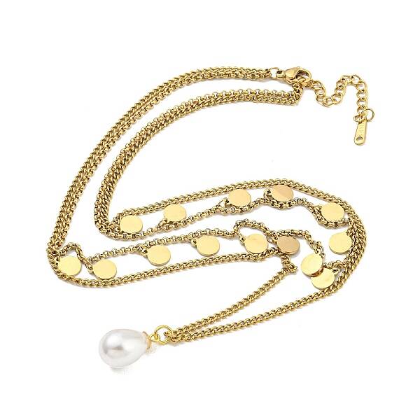 Ion Plating(IP) 201 Stainless Steel Double Layer Necklaces