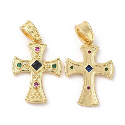 Brass Micro Pave Cubic Zirconia Pendants