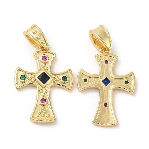 Brass Micro Pave Cubic Zirconia Pendants