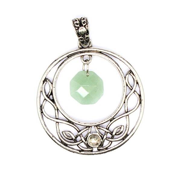 Natural Green Aventurine Faceted Hexagon Pendants