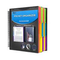 Expanding File Storage Folders with Tables,Colors Multi Pocket Folder Binder with Dividers, Office Organizer Folder A4 Size S...