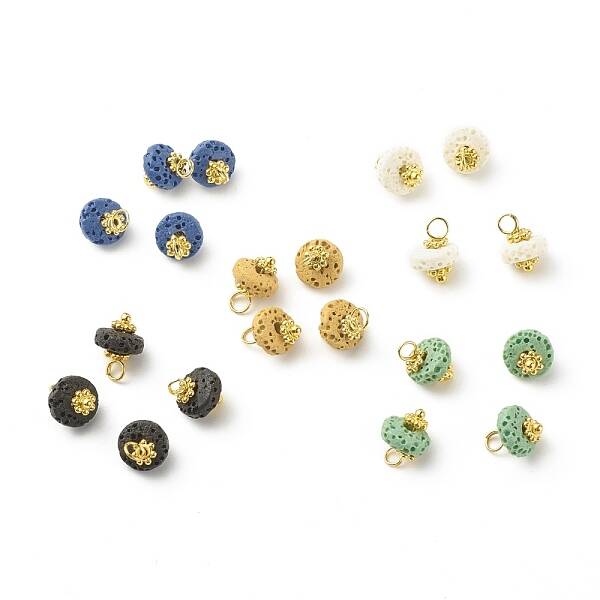 Natural & Dyed Lava Rock Charms