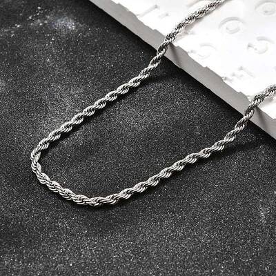 Tarnish Resistant 304 Stainless Steel Rope Chain Necklaces