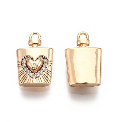 Brass Micro Pave Clear Cubic Zirconia Pendants