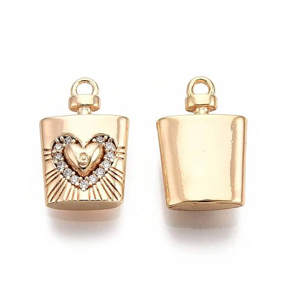 Brass Micro Pave Clear Cubic Zirconia Pendants