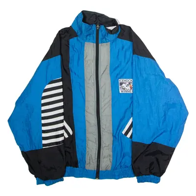 ICE HOCKEY WINNERS Mens Shell Jacket Blue Nylon 90s Colourblock L