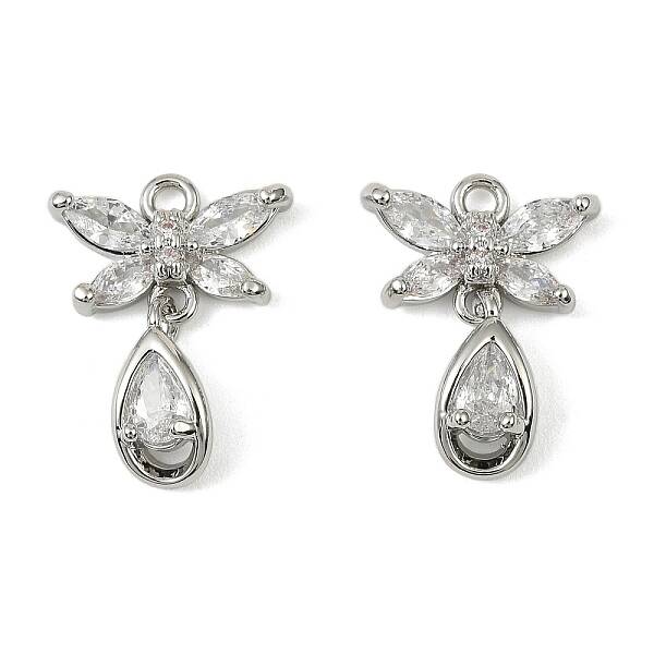 Brass Micro Pave Cubic Zirconia Pendants