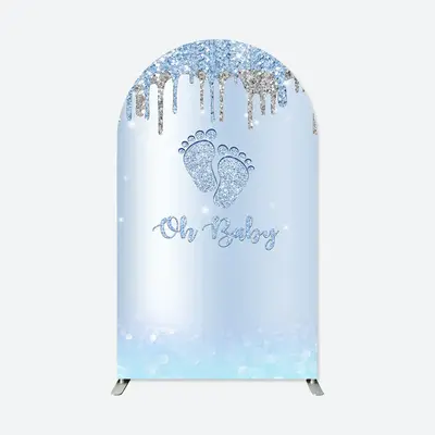 Aperturee Blue Oh Baby Party Double Sided Arch Backdrop | Circle Arch Backdrop Diy | Custom Chiara Arched Covers | Round Arch...