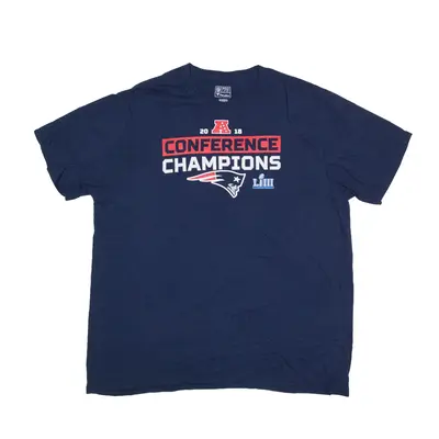 NFL New England Patriots 2018 Champions USA T-Shirt Black Short Sleeve Mens XL