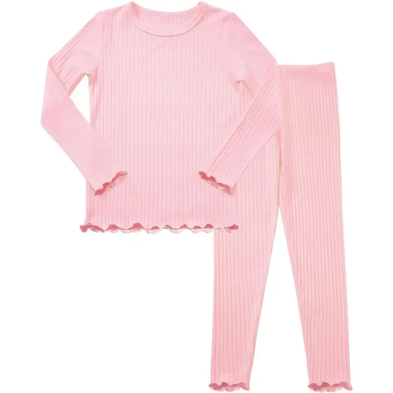 Baby Girls Pajamas Sets 2-8Y Toddler Kids Soft Comfy Modal Tencel Long-Sleeve Snug fit Sleepwear pjs