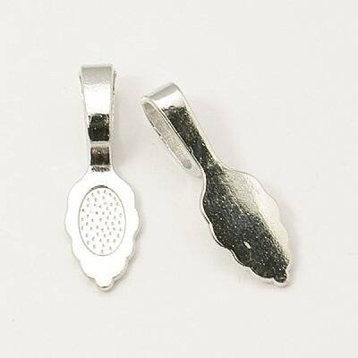 Tibetan Style Alloy Glue-on Flat Pad Bails