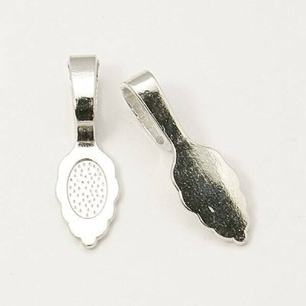 Tibetan Style Alloy Glue-on Flat Pad Bails