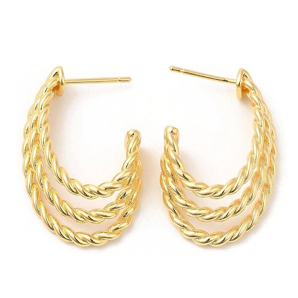 Rack Plating Brass Ear Studs for Women