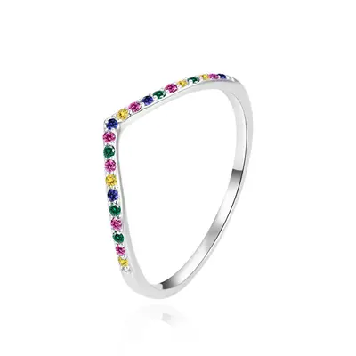 Agato Elegante Anello In Argento Con Zirconi Colorati Agt-R58C - Circuito: 52 Mm