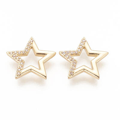 Brass Micro Pave Clear Cubic Zirconia Pendants