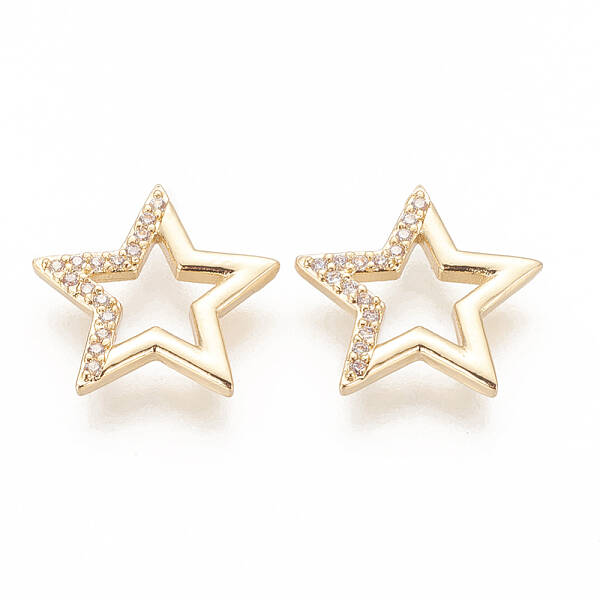Brass Micro Pave Clear Cubic Zirconia Pendants