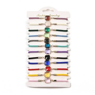 12Pcs 12 Colors Polyester Bracelets