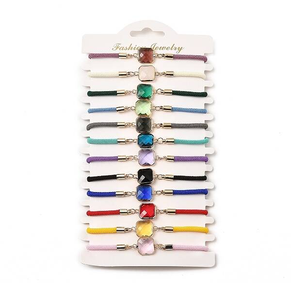 12Pcs 12 Colors Polyester Bracelets