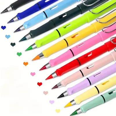 12pcs Forever Pencil with Erase, Long Lasting Writing Infinity Pencil, Office Stationery & Supplies