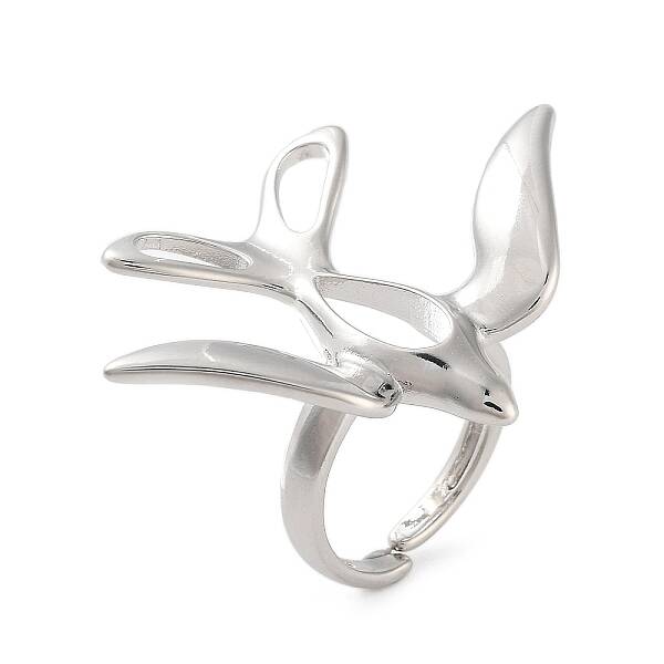 Brass Bird Open Cuff Ring for Women