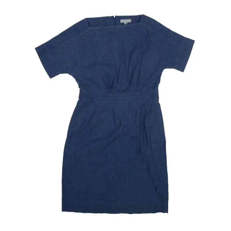 COS Fit & Flare Dress Blue Short Sleeve Short Womens UK 8