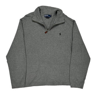 Polo By Ralph Lauren 1/4 Zip - XL Grey Cotton Blend