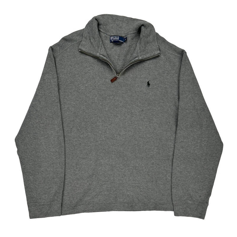 Polo By Ralph Lauren 1/4 Zip - XL Grey Cotton Blend