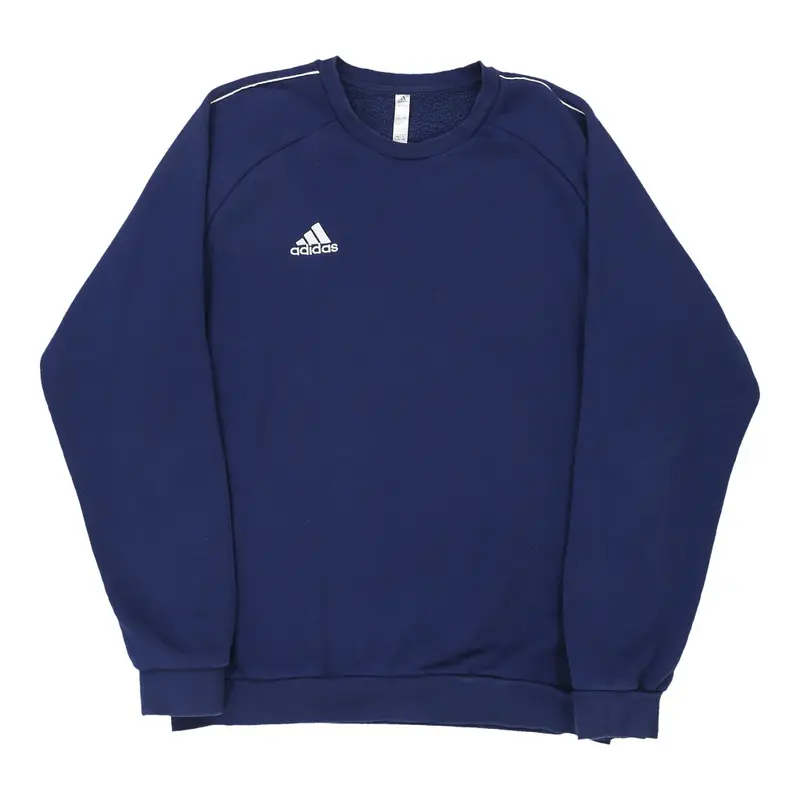 Adidas Sweatshirt - XL Blue Cotton Blend