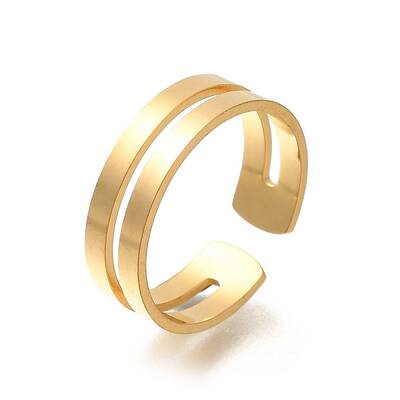 304 Stainless Steel Cuff Rings for Women