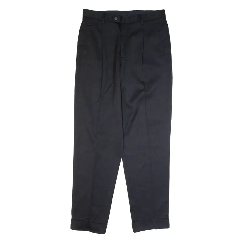 DOWNSTAIRS Turn Up Formal Suit Mens Trousers Black Regular Straight W34 L33