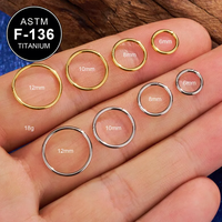 Oufer 18G Implant Grade Titanium Hinged Segment Nose Hoop Nose Ring Gift Choice