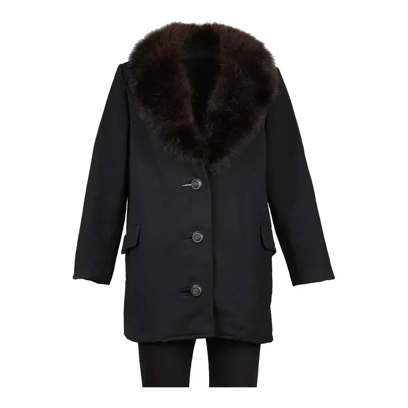 Unbranded Coat - XL Black Wool Blend
