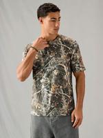 Men's Camo Print Short Sleeve Tee, Loose Casual Comfy Round Neck T-shirt for Summer, Fashion Men's Top for Daily Wear