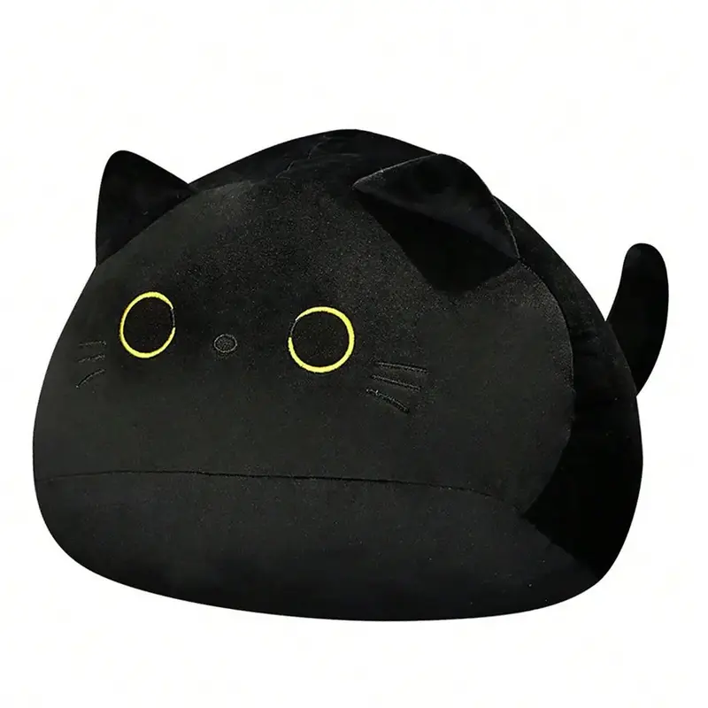 Black Cat Plush Toy, Soft Stuffed Decoration, Children's Companion Comfort Toy, Gift for Her, Men's Gift