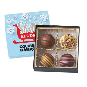 50 Custom Truffle Gift Box Full Color Lid with 4 Truffles - ...