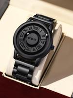 Men's Punk Style Magnetic Stainless Steel Strap Casual Water Resistant Round Dial Quartz Watch, Casual Trendy Analog Watch, F...