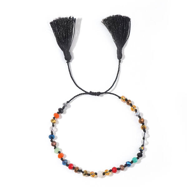 Glass Braided Bead Bracelets