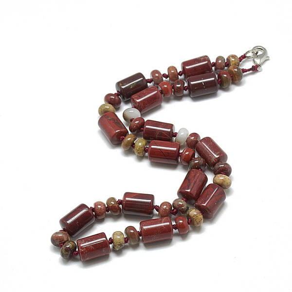 Natural Red Rainbow Jasper Beaded Necklaces