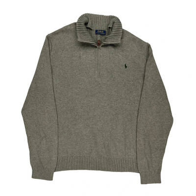 Ralph Lauren 1/4 Zip - 3XL Grey Wool Blend