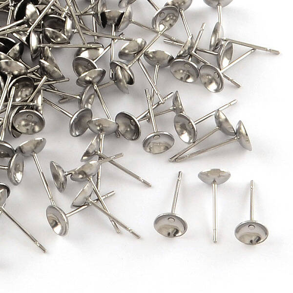 Non-Tarnish 304 Stainless Steel Stud Earring Settings